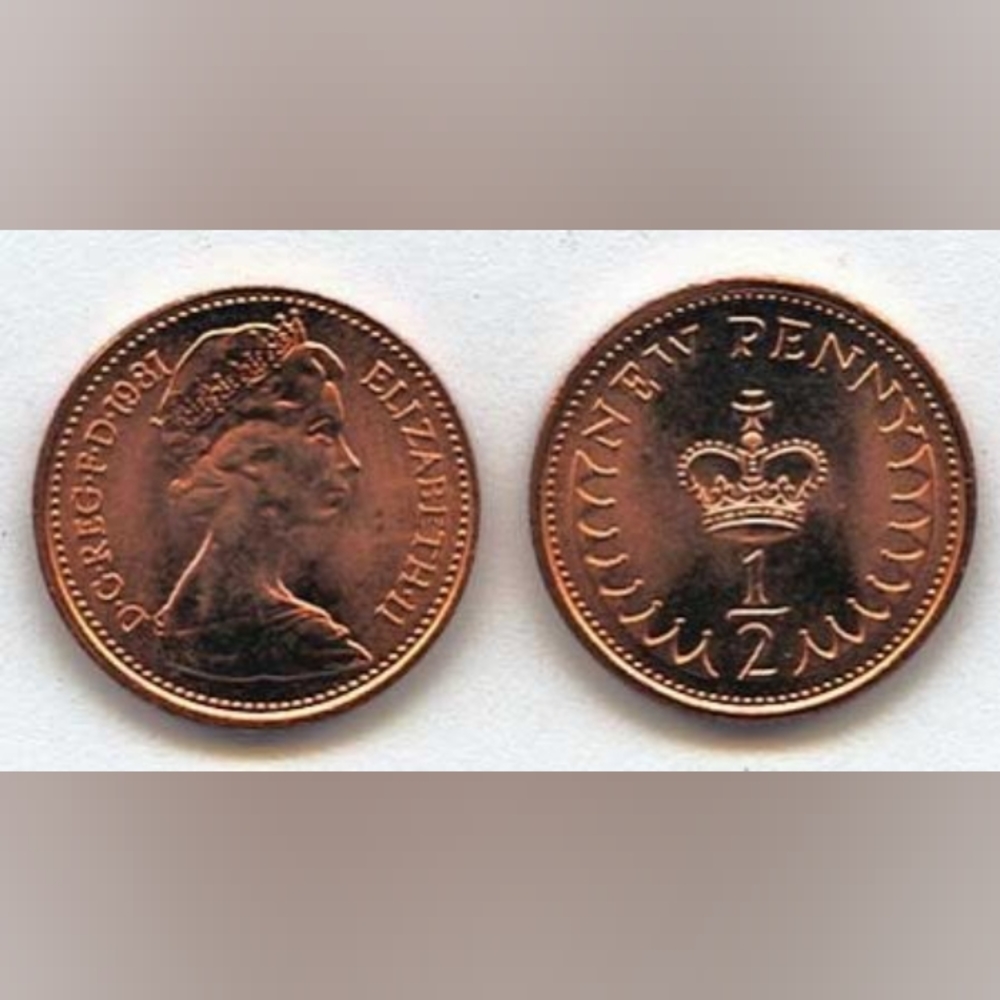 35 Pcs Great Britain 1/2 Half New Penny Pence UK Queen Elizabeth II & Crown